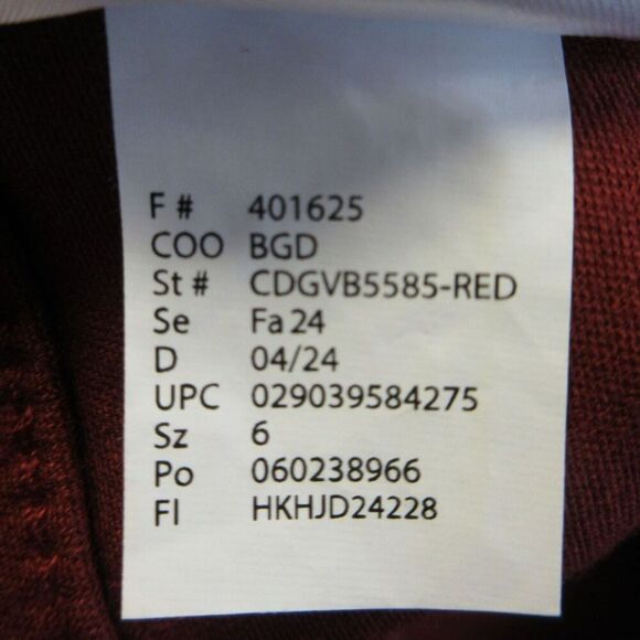 GLORIA VANDERBILT Wide Leg Tummy Control Crop Pants Sz 6 Red Rust Pull On NWT - Picture 8 of 12